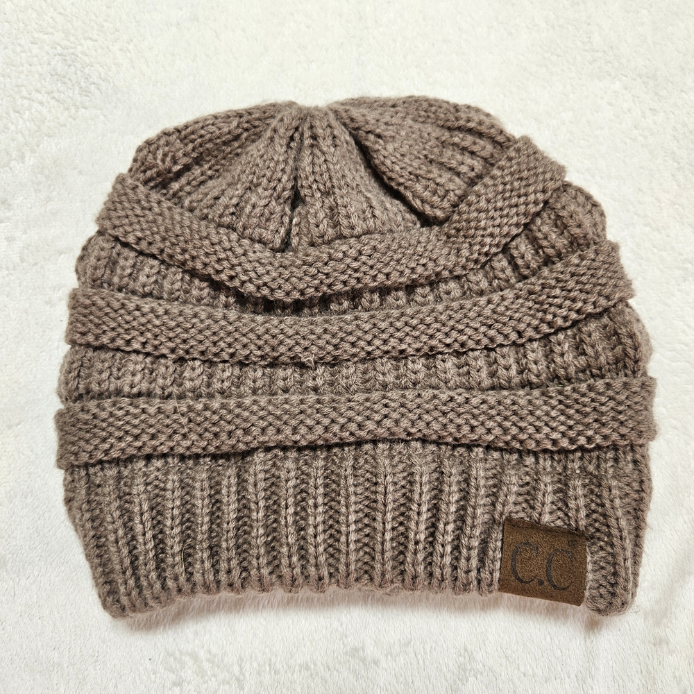 CC Exclusives Kids Winter Knit Plain Cap Yarn Beanie Hat Brown Tan